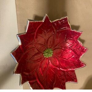 Julia Knight Red Poinsettia Holiday Decorative Bowl